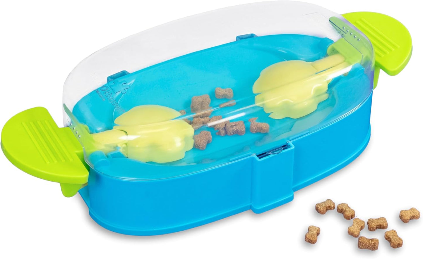 by Nina Ottosson Dog Brick Treat Puzzle Enrichment Toy, Level 2 Intermediate Game, Blue