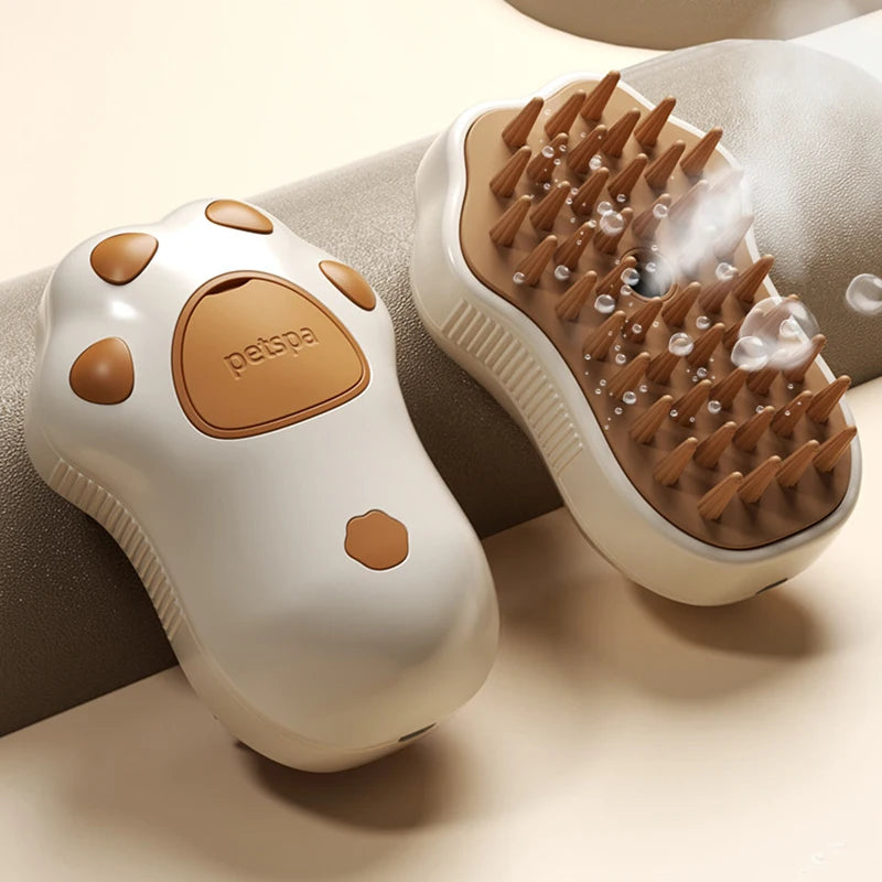 3-in-1 Pet Steam Brush – Dog & Cat Grooming Comb with Spray & Massage
