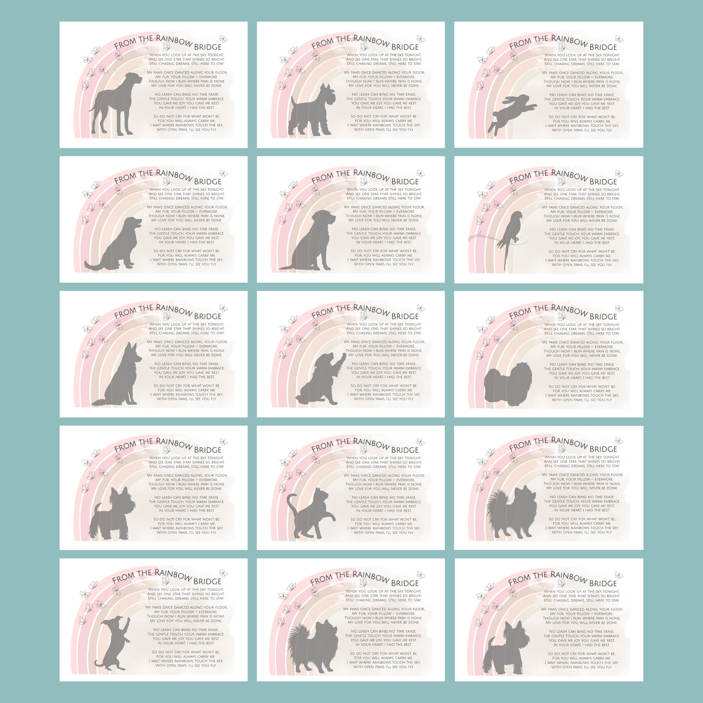 Rainbow Bridge Pet Memorial Poem