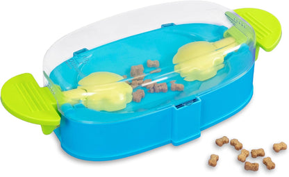 by Nina Ottosson Dog Brick Treat Puzzle Enrichment Toy, Level 2 Intermediate Game, Blue