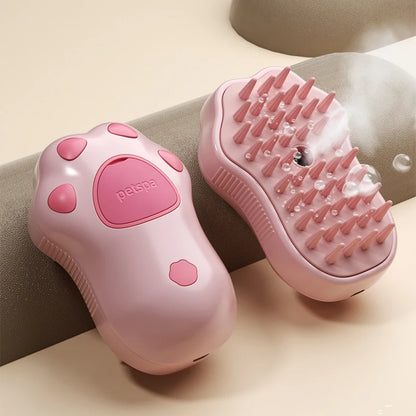 3-in-1 Pet Steam Brush – Dog & Cat Grooming Comb with Spray & Massage