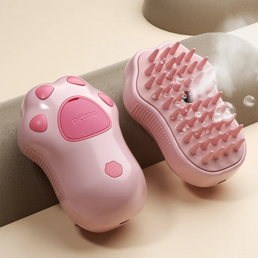 3-in-1 Pet Steam Brush – Dog & Cat Grooming Comb with Spray & Massage