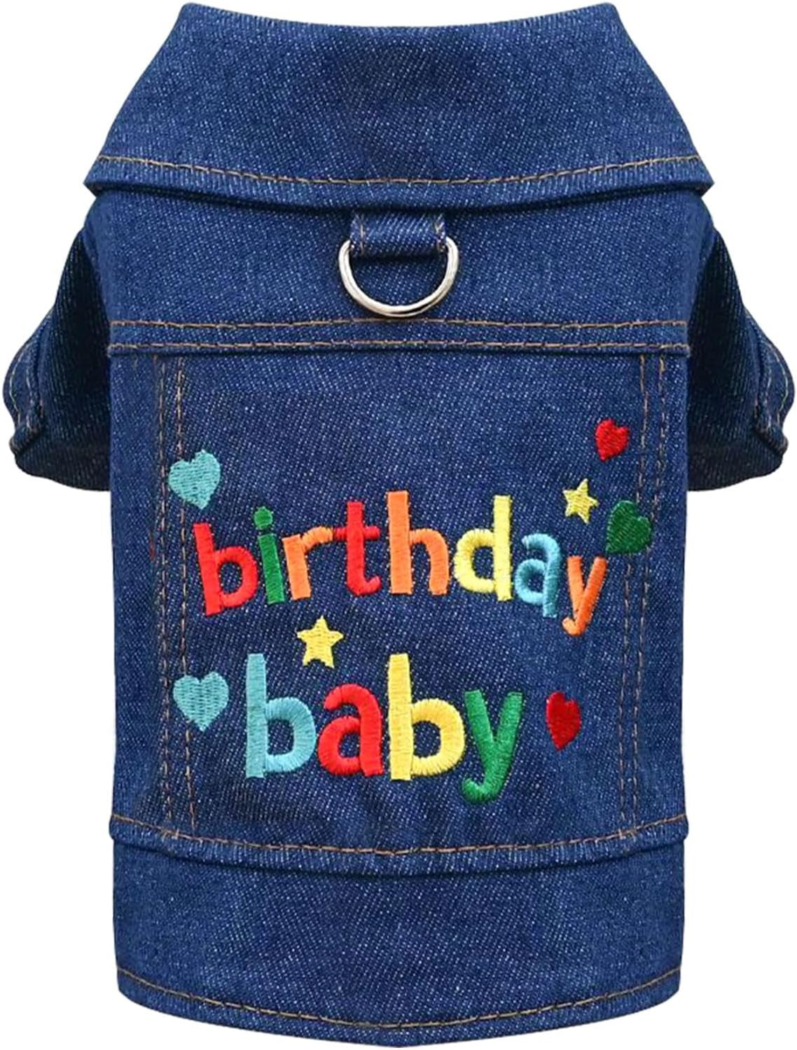 Cool Dog Jean Jacket Small Puppy Outfits Frenchie Clothes Denim Coats for Small Medium Dogs Cats Boys Girls Pet Vest Dog Shirt Clothing Doggy Costume (Blue, Xs（Suggest 2-4 Lbs）)