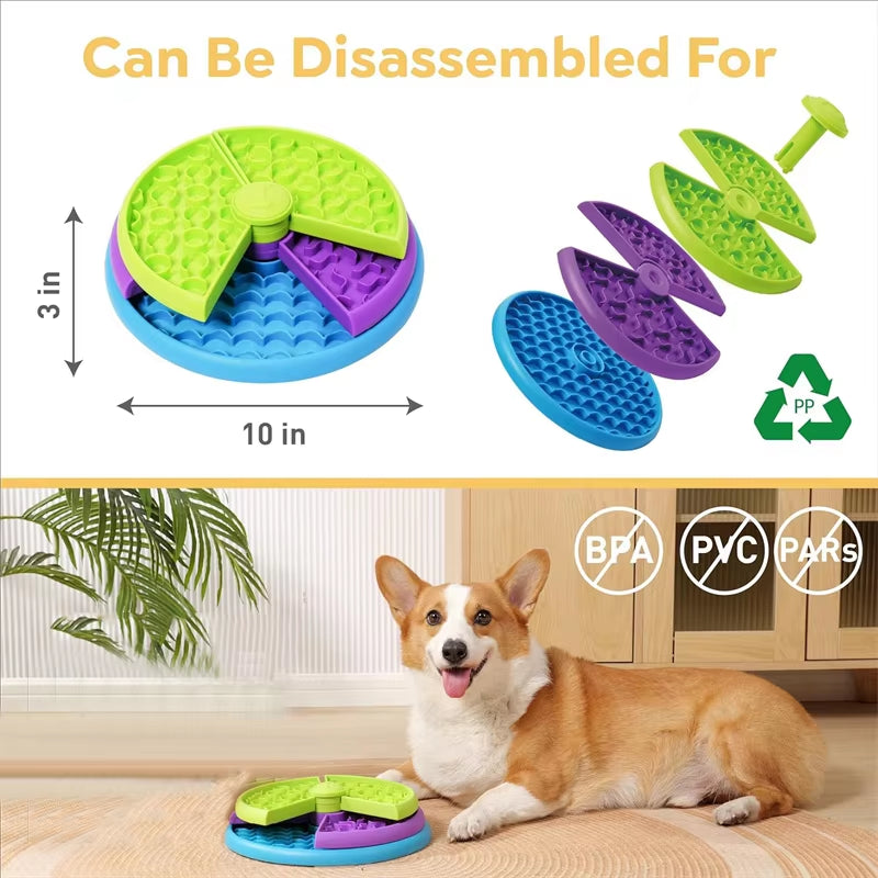 Interactive Dog Puzzle Slow Feeder Bowl – Detachable 3-Layer Enrichment Toy