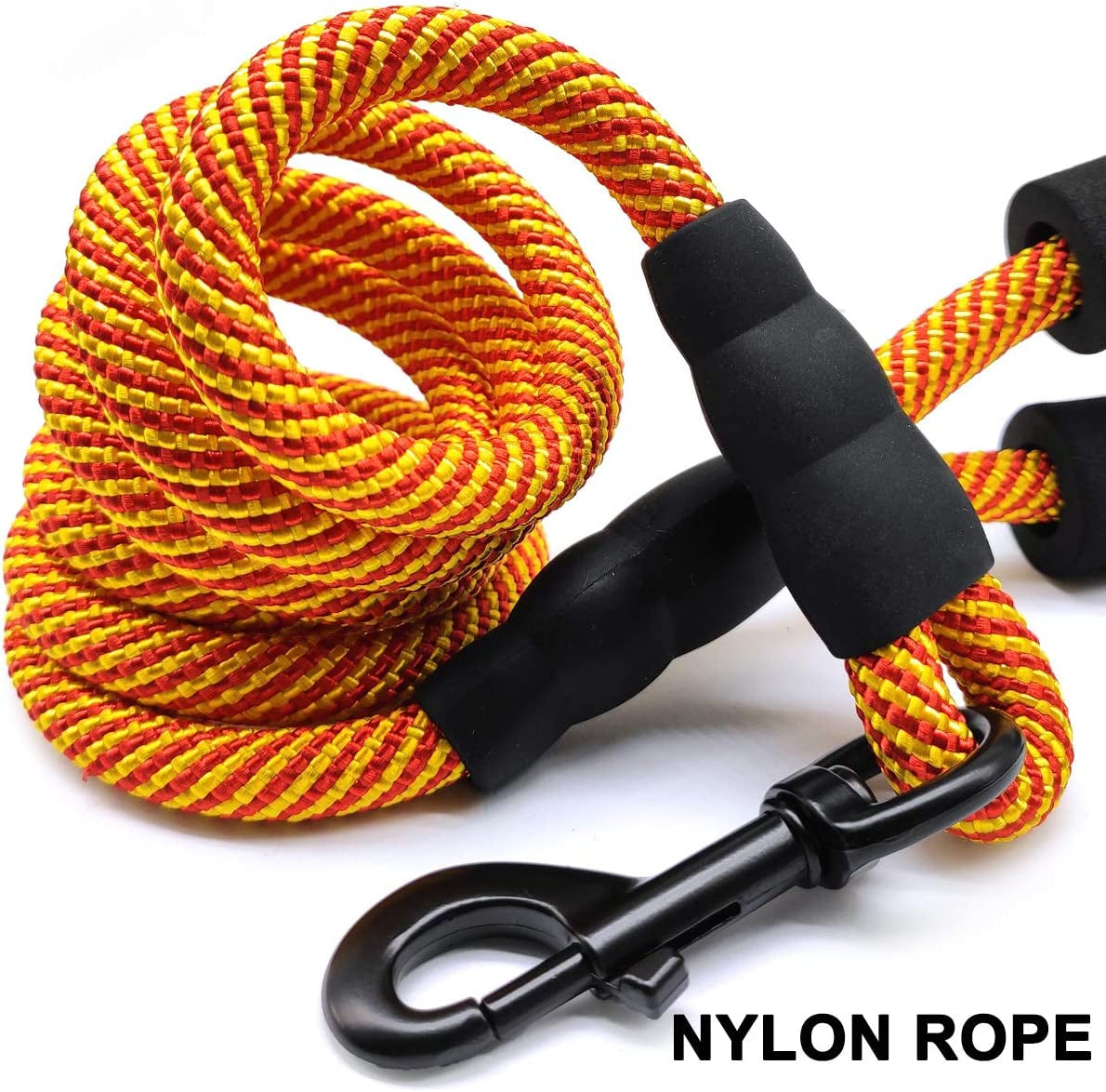 Heavy Duty Rope Dog Leash, Nylon Pet Leash, Soft Padded Handle Thick Lead Leashes