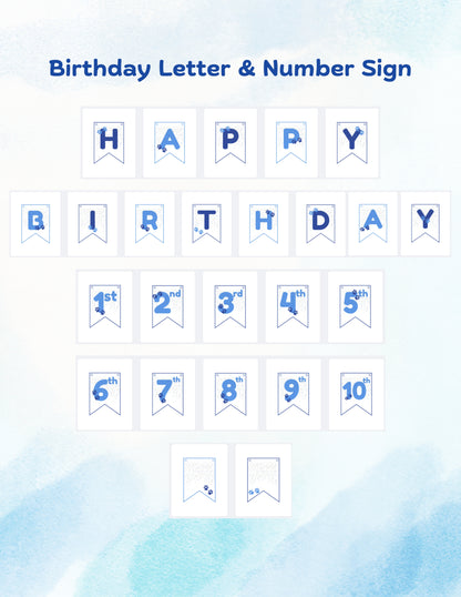 Printable Pet Birthday Decor- Blue