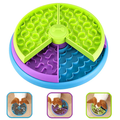 Interactive Dog Puzzle Slow Feeder Bowl – Detachable 3-Layer Enrichment Toy
