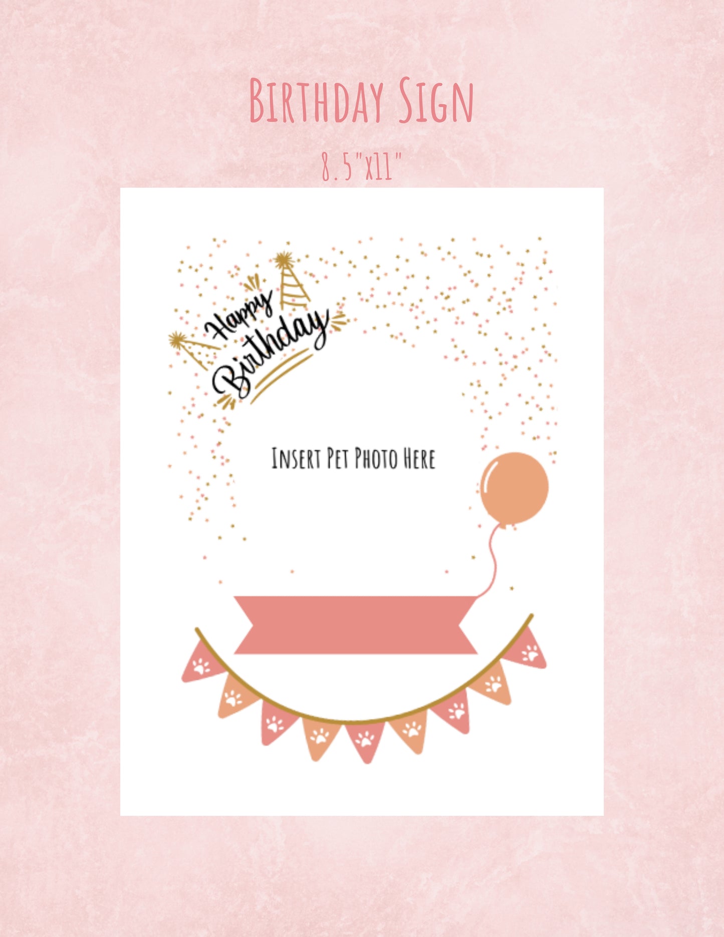 Printable Pet Birthday Decor- Blush