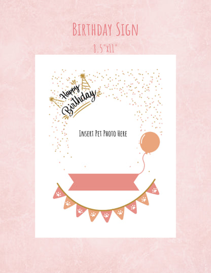 Printable Pet Birthday Decor- Blush