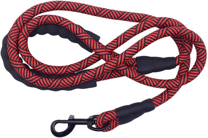 Heavy Duty Rope Dog Leash, Nylon Pet Leash, Soft Padded Handle Thick Lead Leashes