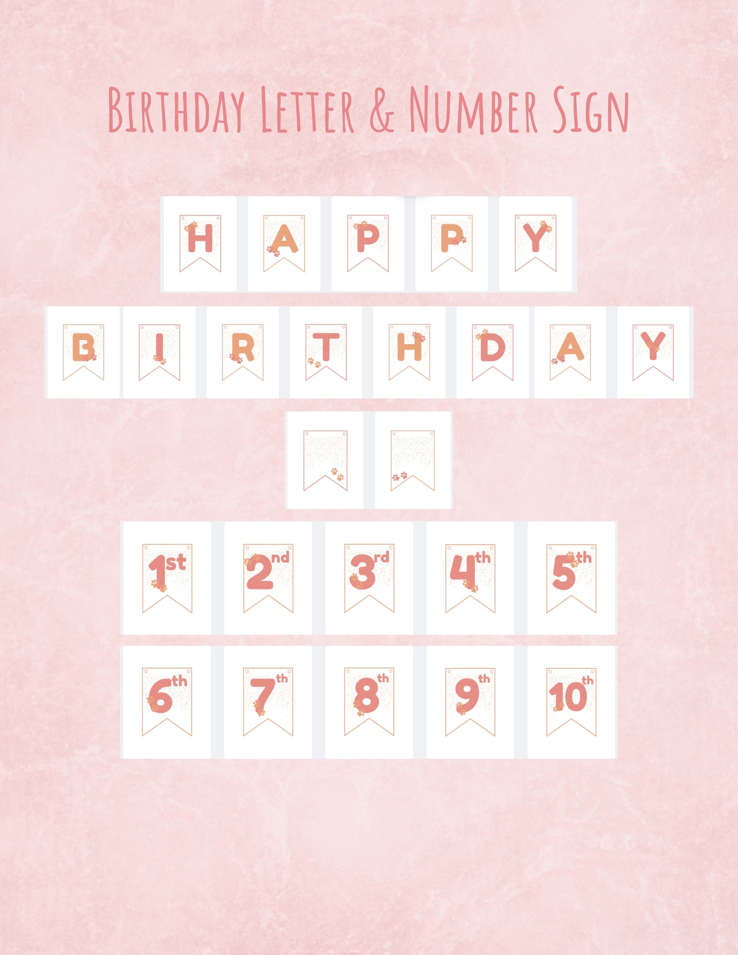 Printable Pet Birthday Decor- Blush