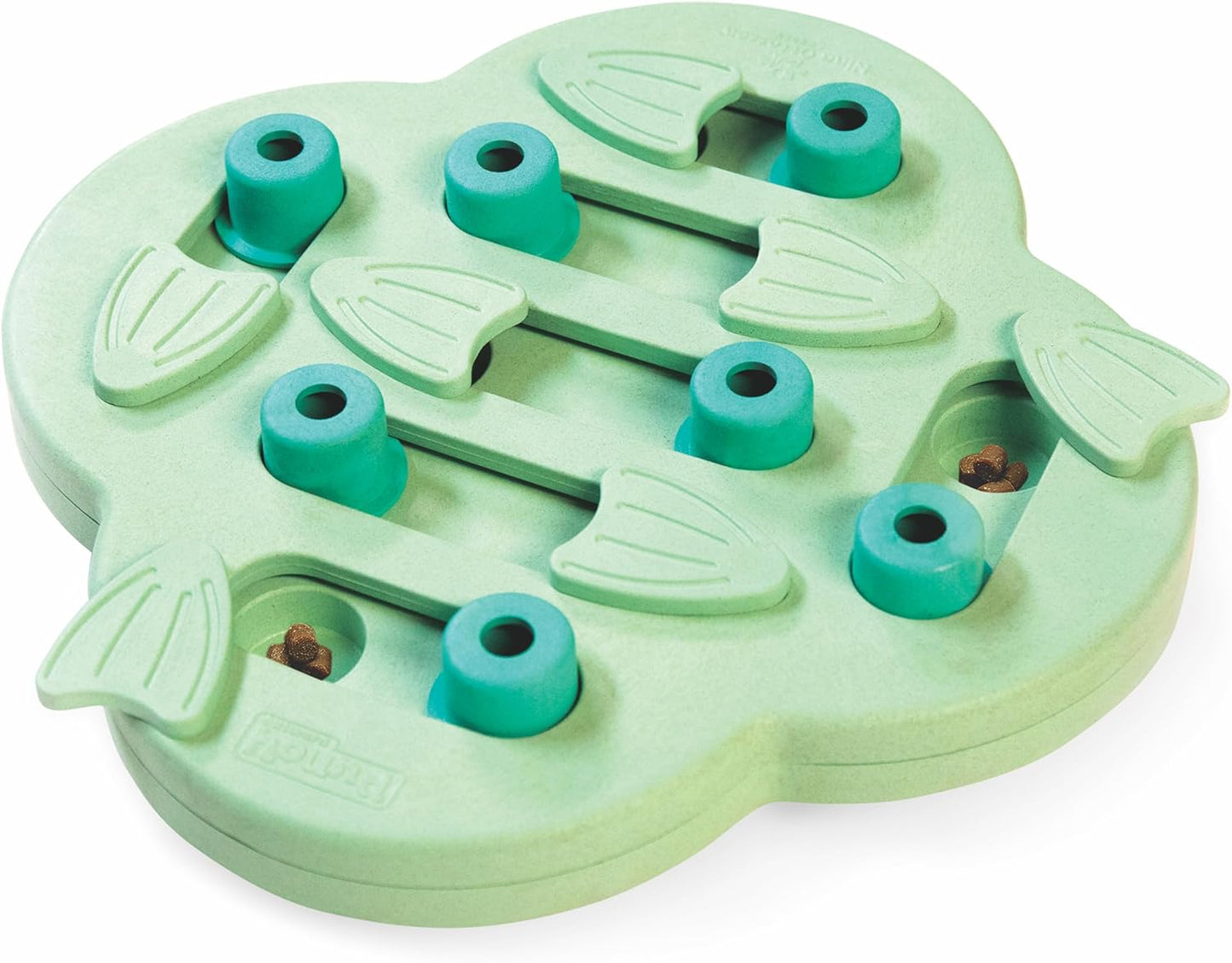 by Nina Ottosson Dog Brick Treat Puzzle Enrichment Toy, Level 2 Intermediate Game, Blue