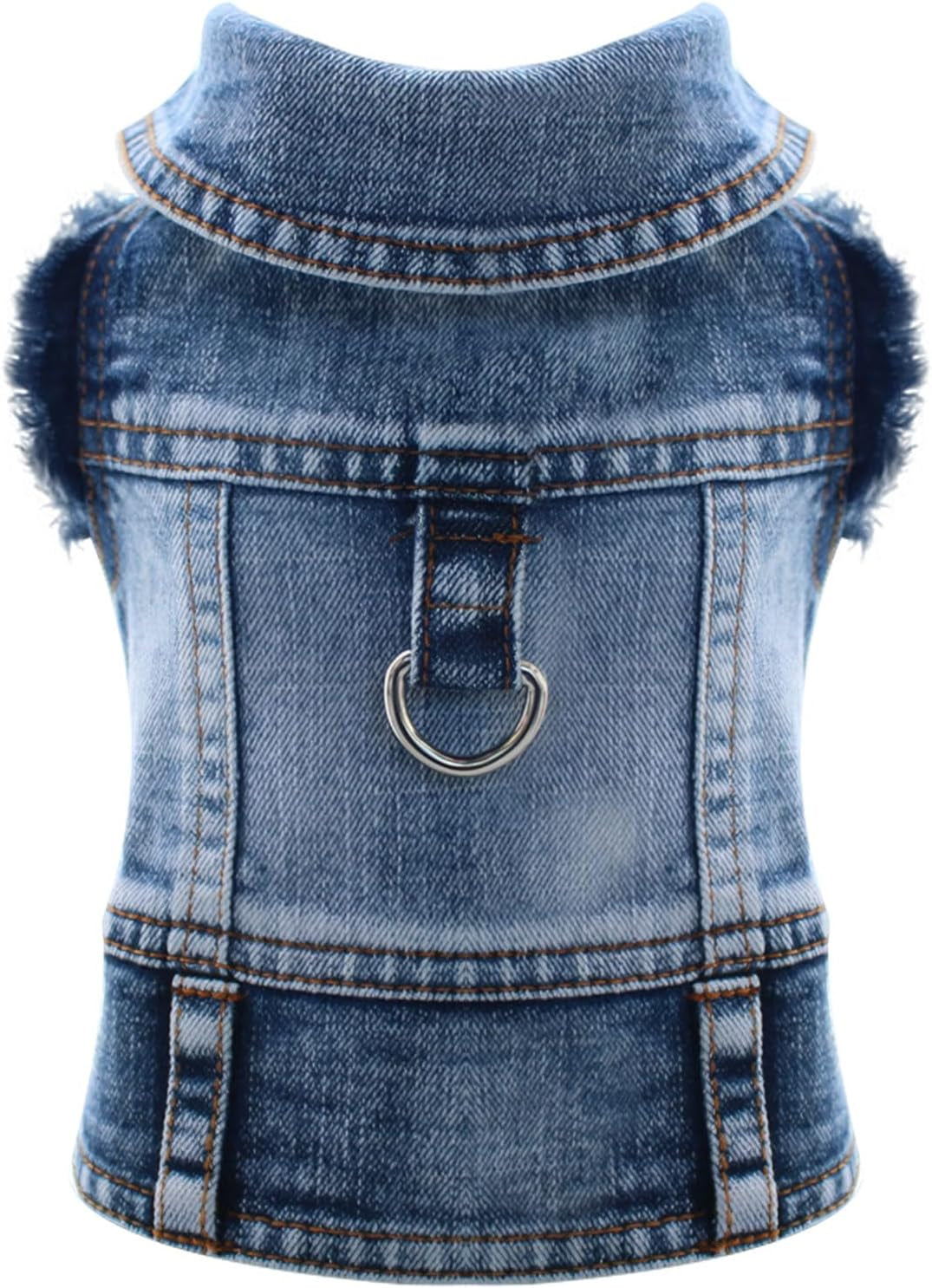 Cool Dog Jean Jacket Small Puppy Outfits Frenchie Clothes Denim Coats for Small Medium Dogs Cats Boys Girls Pet Vest Dog Shirt Clothing Doggy Costume (Blue, Xs（Suggest 2-4 Lbs）)