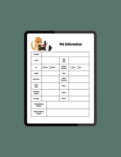 Yearly Pet Care Tracker