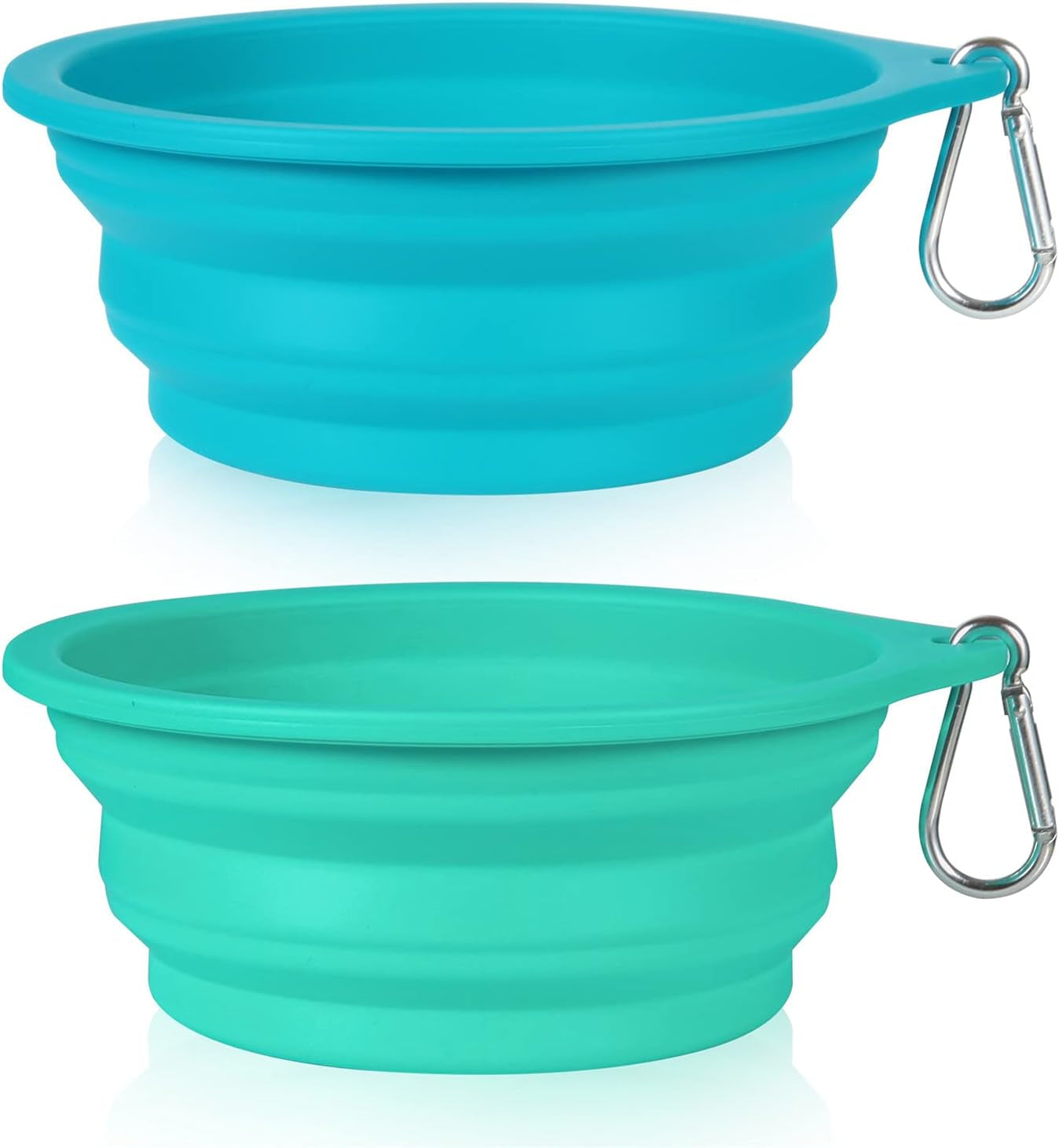 2-Pack Collapsible Dog Bowls – 600ml Travel Pet Feeding Bowls with Integrated Mold Design, No Plastic Rim 