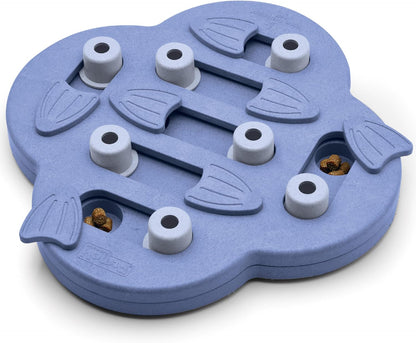 by Nina Ottosson Dog Brick Treat Puzzle Enrichment Toy, Level 2 Intermediate Game, Blue