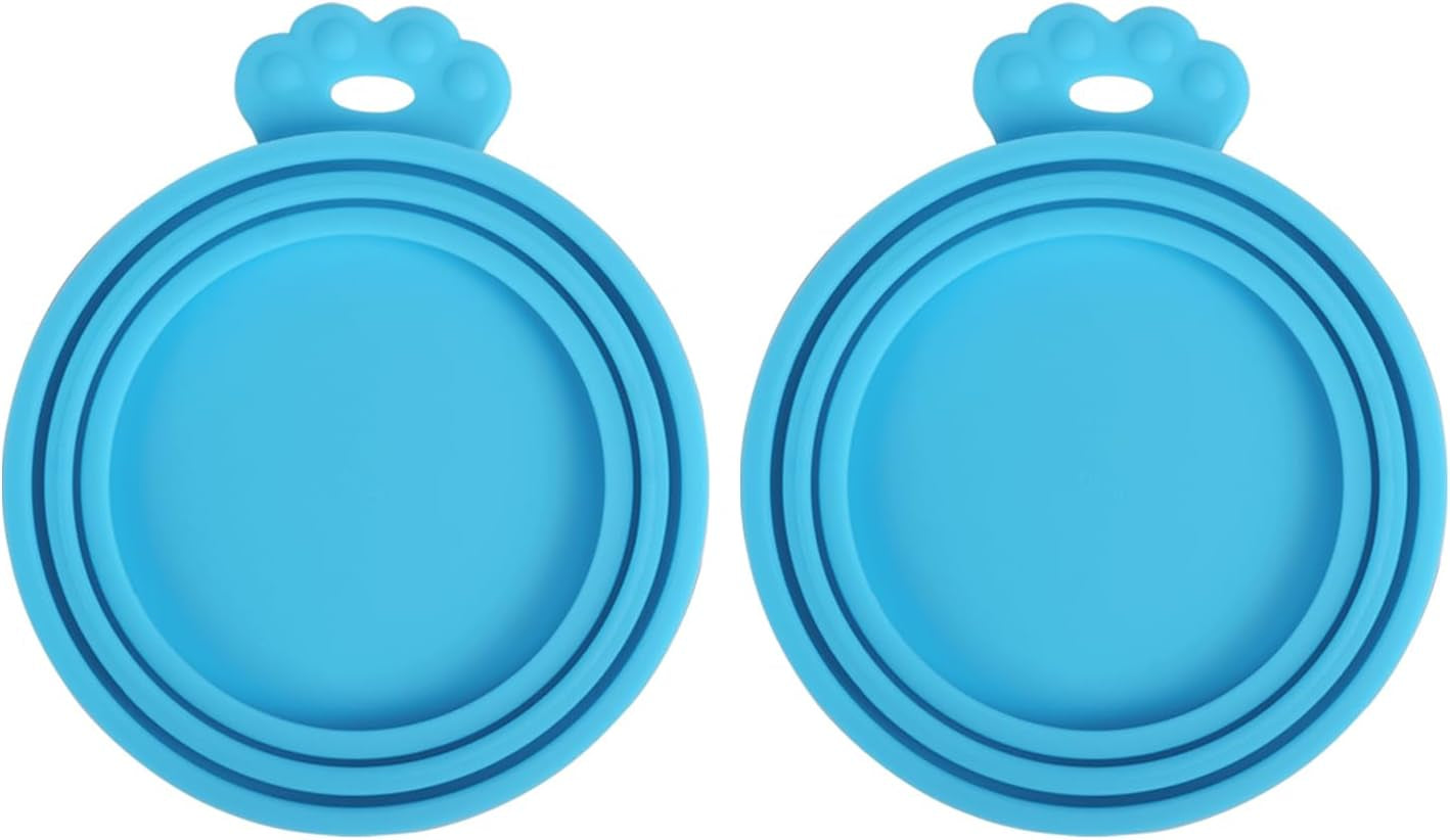 5 Pack Silicone Pet Can Cover Lids, Universal Size for Dog Cat Food, 1 Fit 3 Standard Size Can Tops, BPA Free Dishwasher Safe (Blue, Green, Orange, Pink, Yellow)