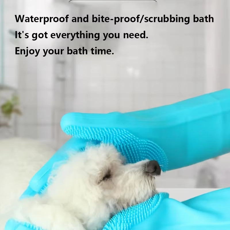 Silicone Pet Grooming Gloves – Dog & Cat Bathing, Hair Remover & Cleaning Gloves