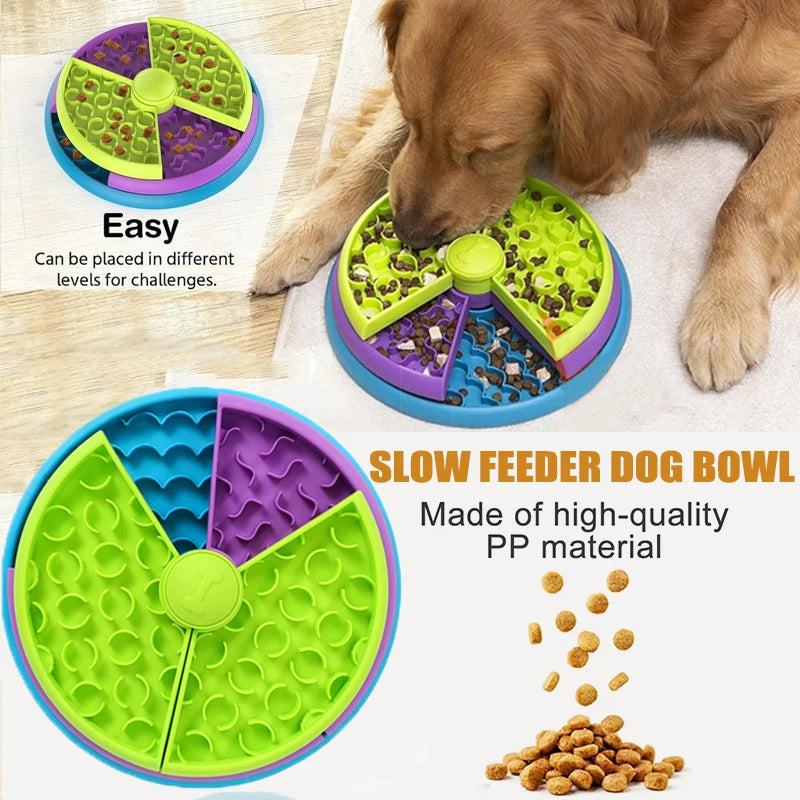 Interactive Dog Puzzle Slow Feeder Bowl – Detachable 3-Layer Enrichment Toy