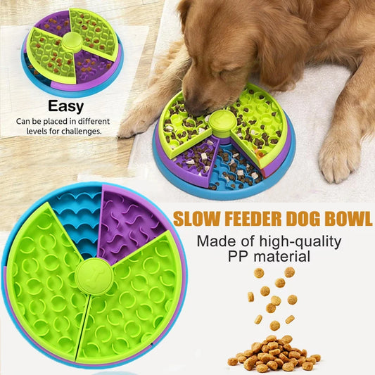 Interactive Dog Puzzle Slow Feeder Bowl – Detachable 3-Layer Enrichment Toy