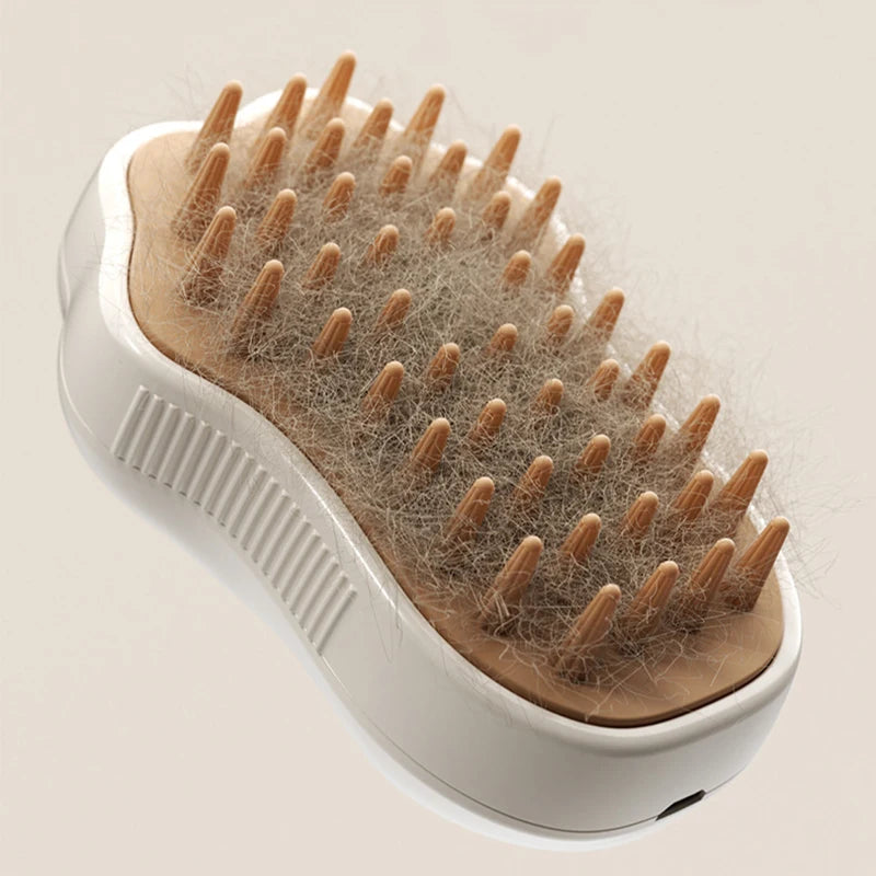 3-in-1 Pet Steam Brush – Dog & Cat Grooming Comb with Spray & Massage