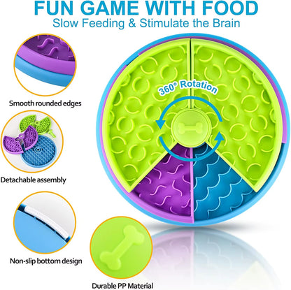 Interactive Dog Puzzle Slow Feeder Bowl – Detachable 3-Layer Enrichment Toy