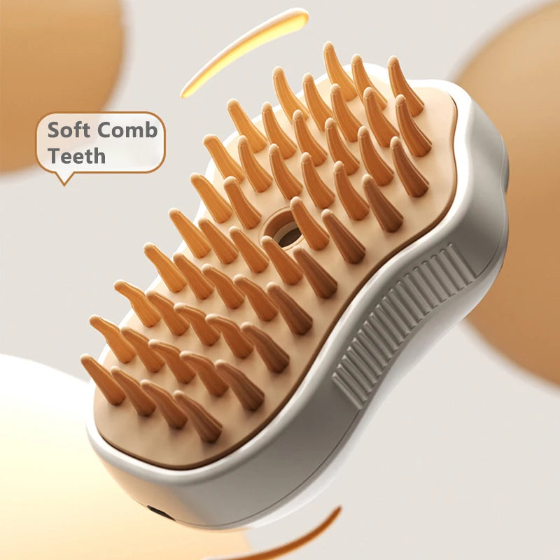 3-in-1 Pet Steam Brush – Dog & Cat Grooming Comb with Spray & Massage