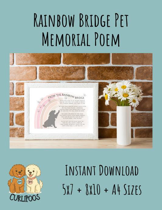 Rainbow Bridge Pet Memorial Poem