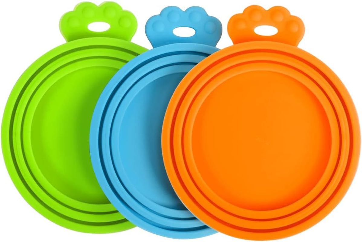 5 Pack Silicone Pet Can Cover Lids, Universal Size for Dog Cat Food, 1 Fit 3 Standard Size Can Tops, BPA Free Dishwasher Safe (Blue, Green, Orange, Pink, Yellow)