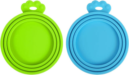 5 Pack Silicone Pet Can Cover Lids, Universal Size for Dog Cat Food, 1 Fit 3 Standard Size Can Tops, BPA Free Dishwasher Safe (Blue, Green, Orange, Pink, Yellow)