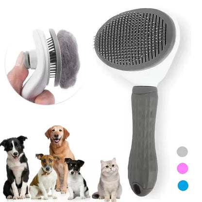 Self-Cleaning Pet Brush & Comb – Dog & Cat Hair Remover Grooming Tool, Dematting Comb & Pet Accessories
