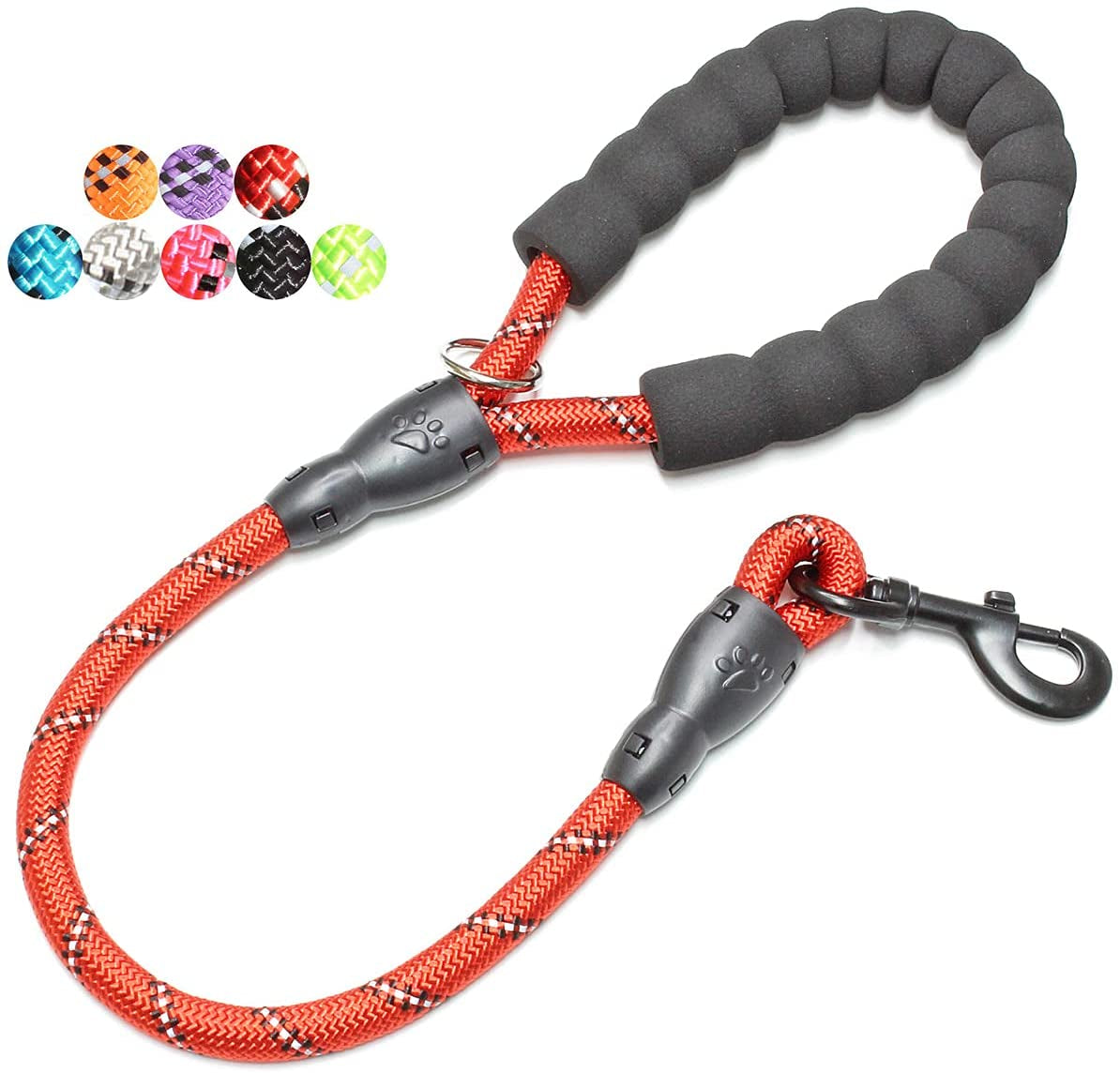 2/4/5/6 FT Dog Leash with Comfortable Padded Handle and Highly Reflective Threads for Small Medium and Large Dogs (5FT-1/2'', Black)