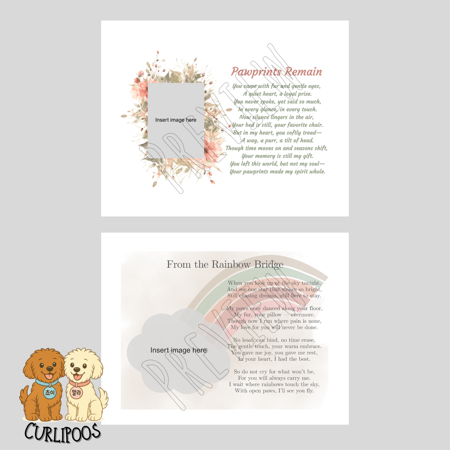 Pet Memorial Poem– Add Your Pet’s Photo