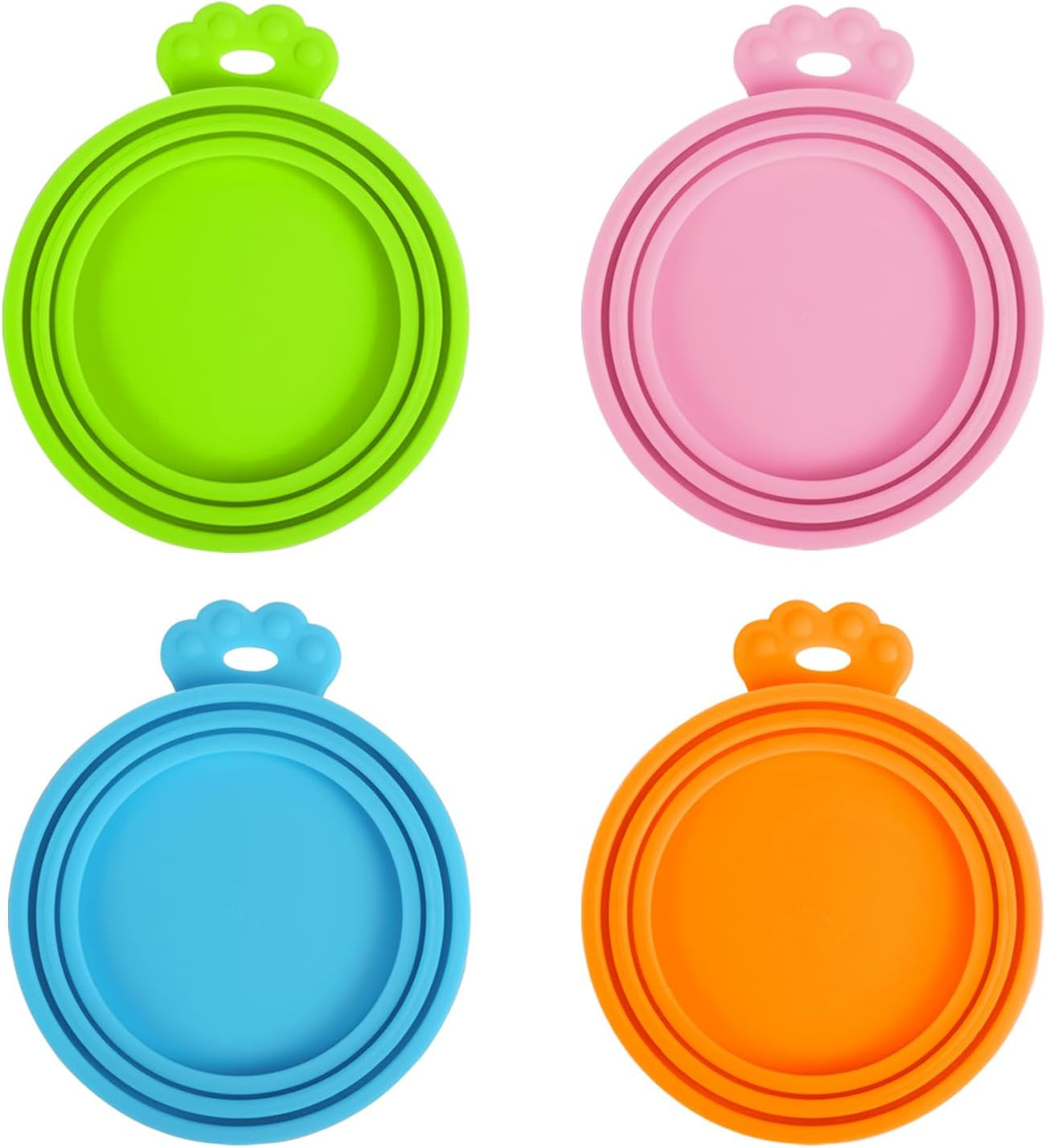 5 Pack Silicone Pet Can Cover Lids, Universal Size for Dog Cat Food, 1 Fit 3 Standard Size Can Tops, BPA Free Dishwasher Safe (Blue, Green, Orange, Pink, Yellow)