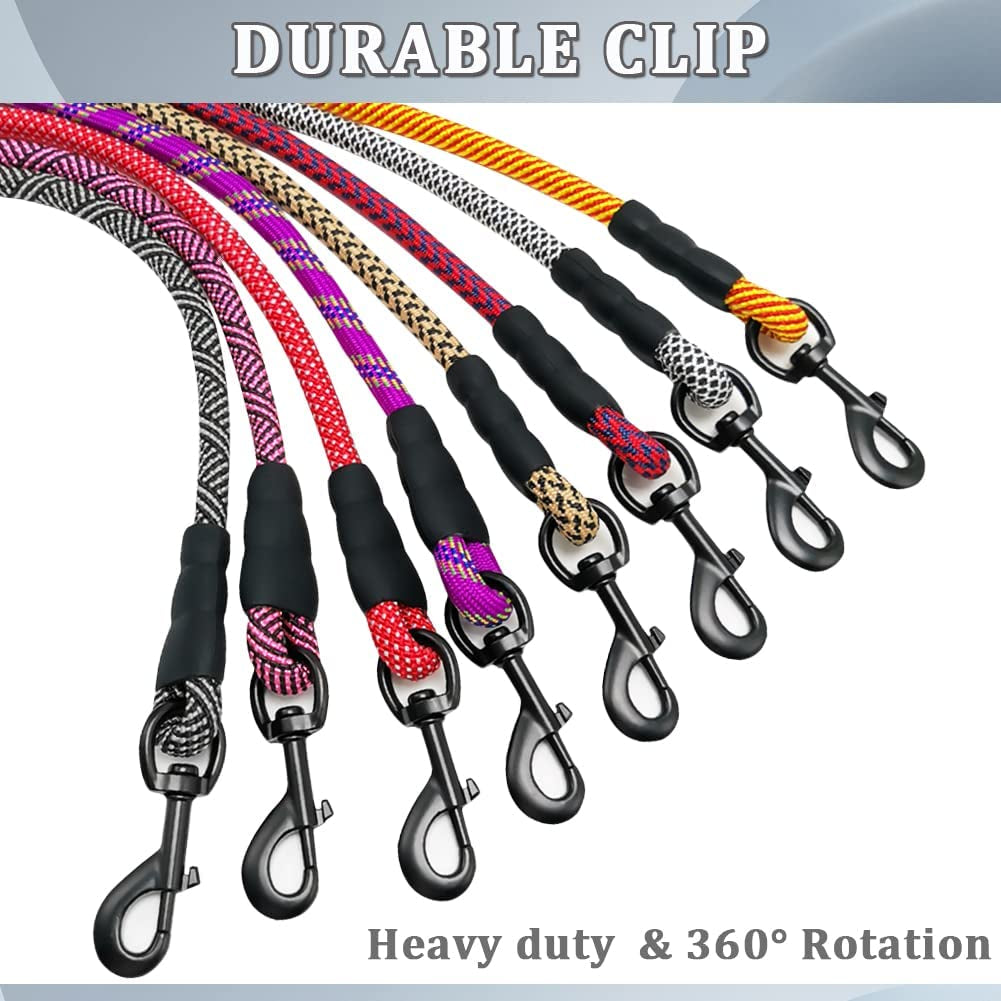 Heavy Duty Rope Dog Leash, Nylon Pet Leash, Soft Padded Handle Thick Lead Leashes