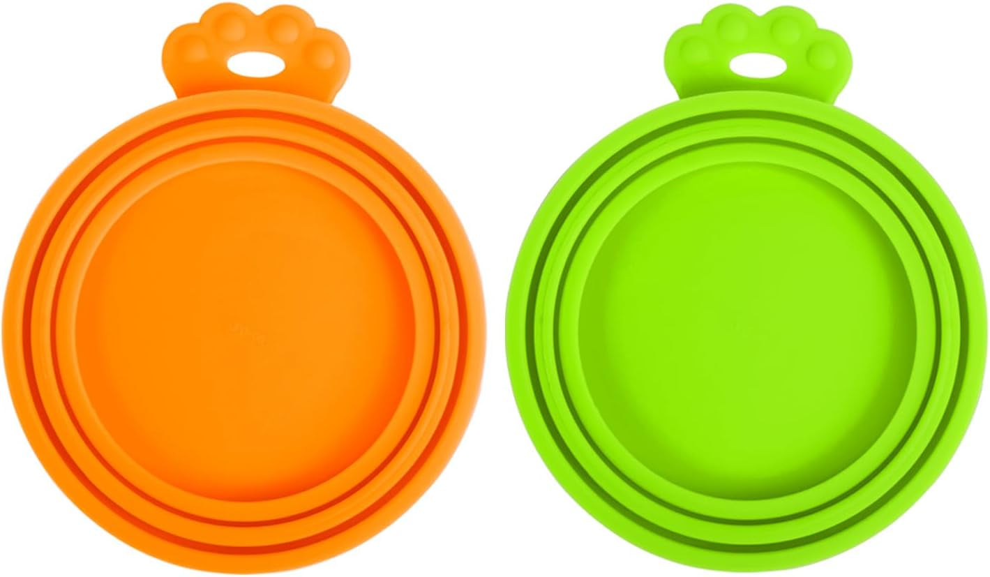 5 Pack Silicone Pet Can Cover Lids, Universal Size for Dog Cat Food, 1 Fit 3 Standard Size Can Tops, BPA Free Dishwasher Safe (Blue, Green, Orange, Pink, Yellow)