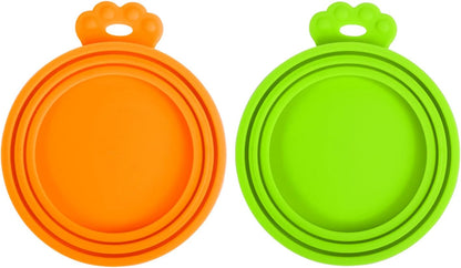 5 Pack Silicone Pet Can Cover Lids, Universal Size for Dog Cat Food, 1 Fit 3 Standard Size Can Tops, BPA Free Dishwasher Safe (Blue, Green, Orange, Pink, Yellow)