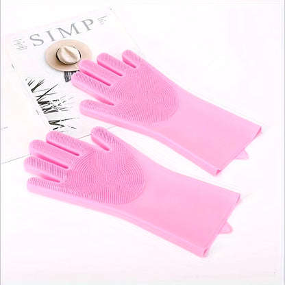 Silicone Pet Grooming Gloves – Dog & Cat Bathing, Hair Remover & Cleaning Gloves