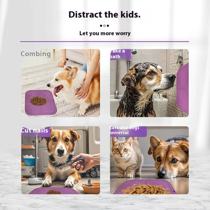 Pet Dog Cat Licking Pad Licking Pad anti Choking Slow Food Utensils Slow Food Bowl Licking Plate Pet Cat Yogurt Meal Mat