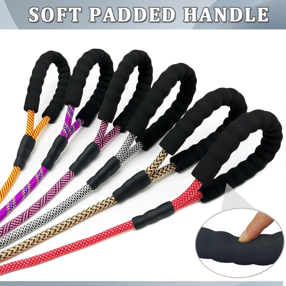 Heavy Duty Rope Dog Leash, Nylon Pet Leash, Soft Padded Handle Thick Lead Leashes