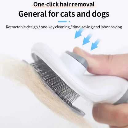 Self-Cleaning Pet Brush & Comb – Dog & Cat Hair Remover Grooming Tool, Dematting Comb & Pet Accessories