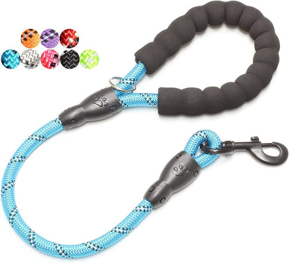 2/4/5/6 FT Dog Leash with Comfortable Padded Handle and Highly Reflective Threads for Small Medium and Large Dogs (5FT-1/2'', Black)